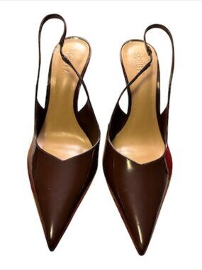 Schutz Women 9B Lexi Sling Chestnut Brown Pointed Toe Pump NEW no Box